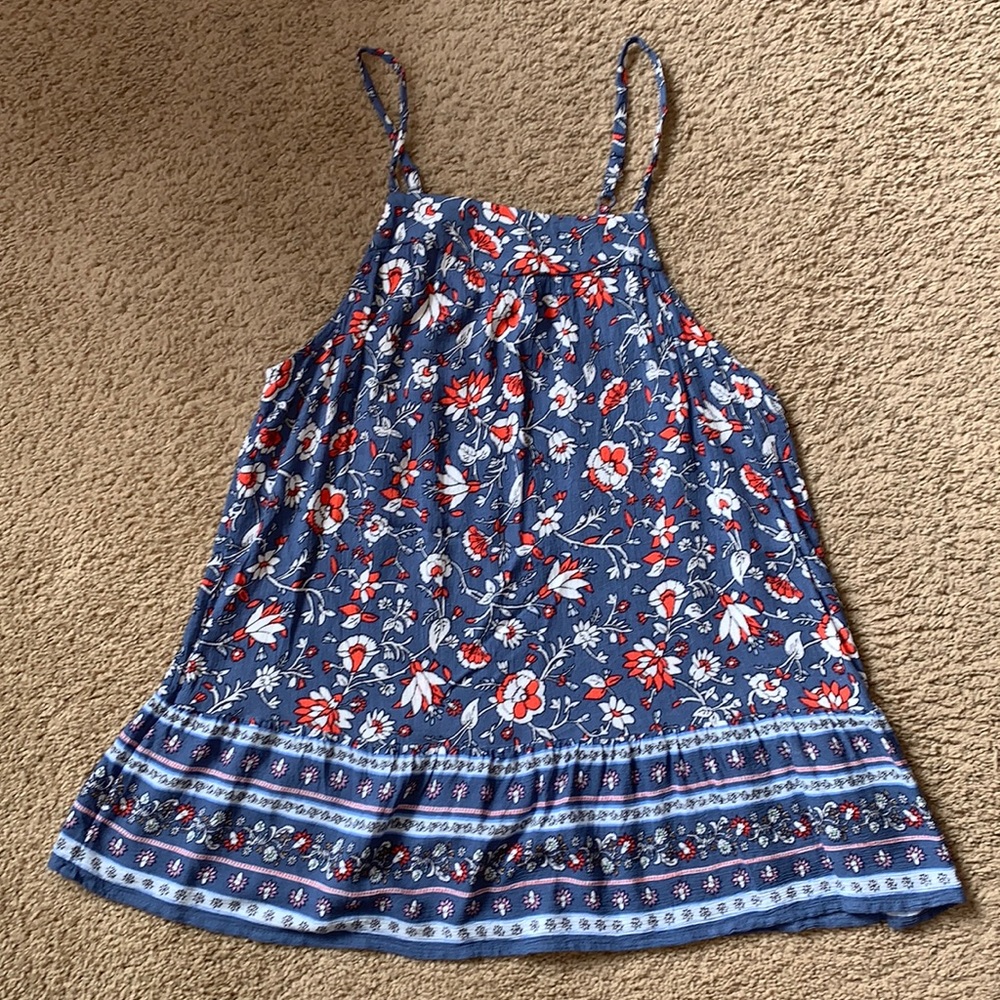 5/$25❗️Old Navy Floral adjustable strap Swing tank Blue Orange size S